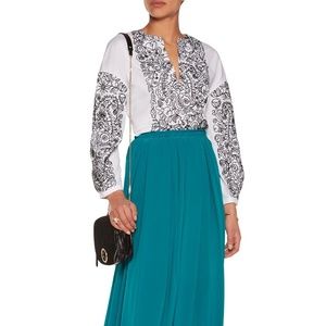 Madison Hill Blue Pleated Midi Skirt -  Size 4